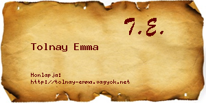 Tolnay Emma névjegykártya